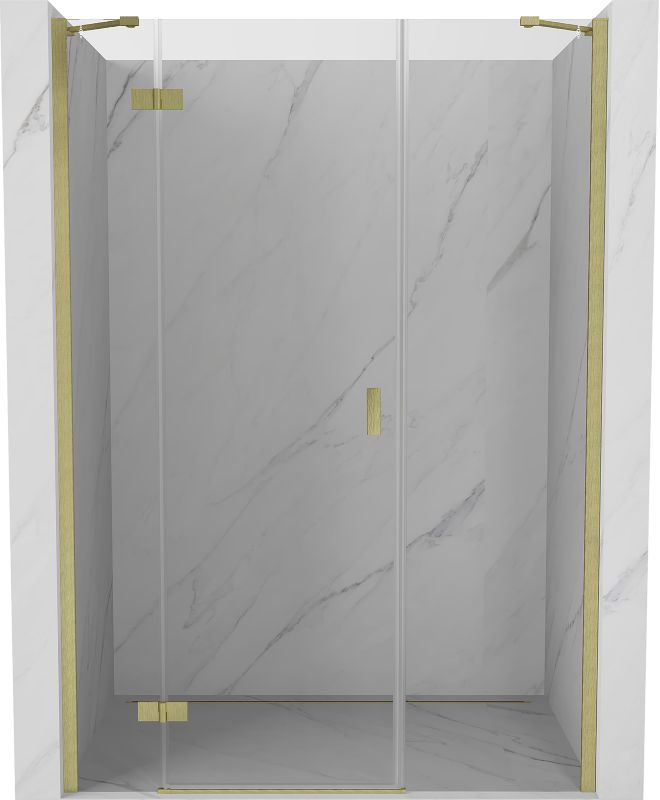 Drzwi prysznicowe uchylne Mexen Mist-H złoty 130 cm 1 szt