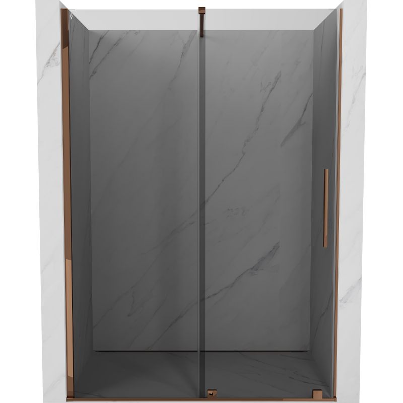 Drzwi prysznicowe przesuwne Mexen Velar grafit różowe złoto 160x200 cm 1 szt.