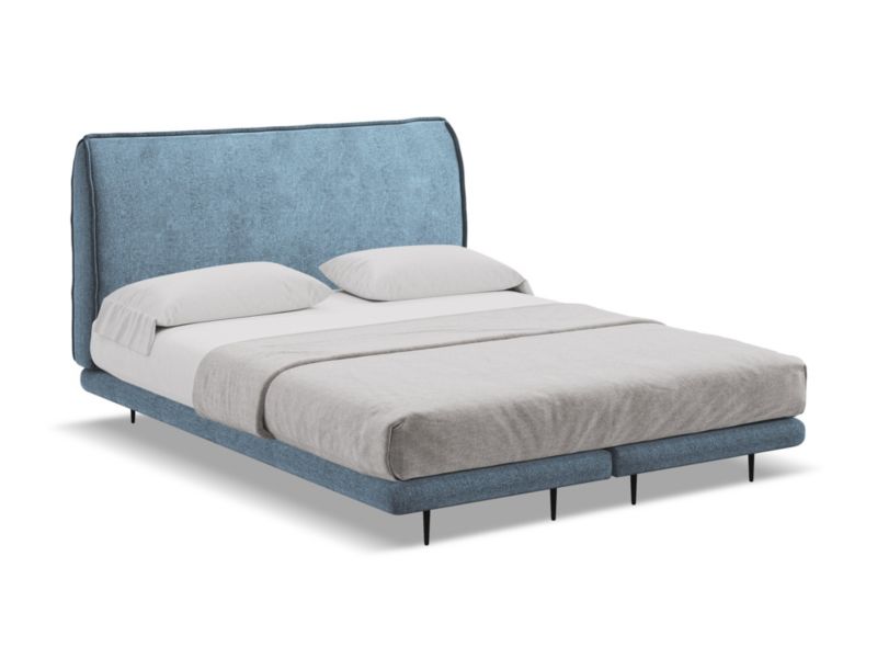Łóżko Makamii Halia z tkaniny szenilowej 160x200 jeans 1 szt.