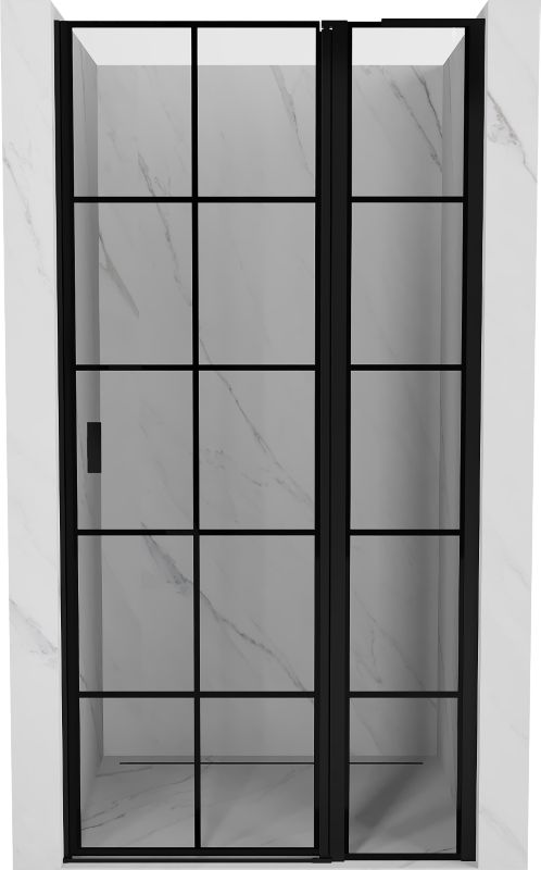 Drzwi prysznicowe uchylne Mexen Mist L czarna kratka 105x200 cm 1 szt