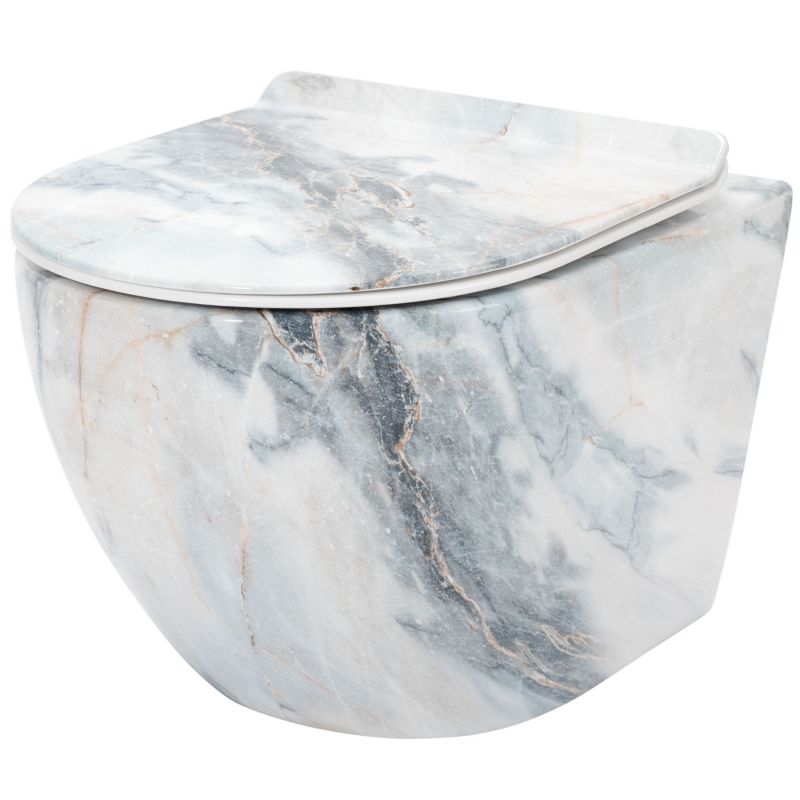 Misa Wc Podwieszana Ceramimczna Rea Carlos Duroplast/Slim/Zm Granit Shiny Szary 49,5X37X32Cm 1 Szt