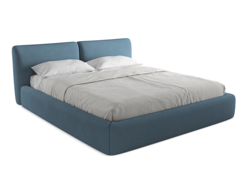 Łóżko Makamii Hoku z tkaniny szenilowej 180x200 jeans 1 szt.