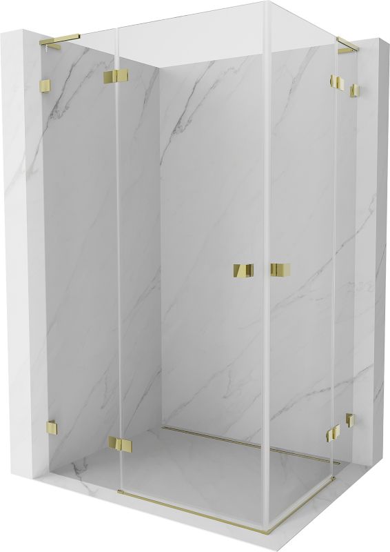 Kabina prysznicowa Mexen Lunar L Duo uchylna 100 x 90 cm transparent złota 1 szt.
