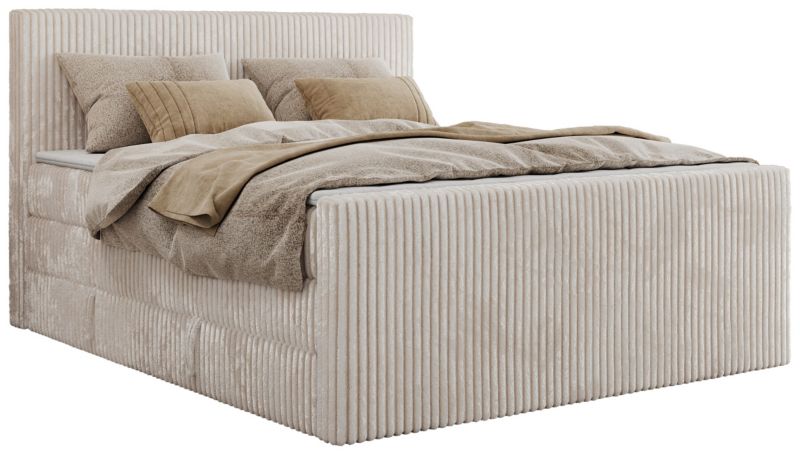 Łóżko kontynentalne MKS Meble TILIANO KING DUO 140x200 H4 beżowy sztruks 1szt.