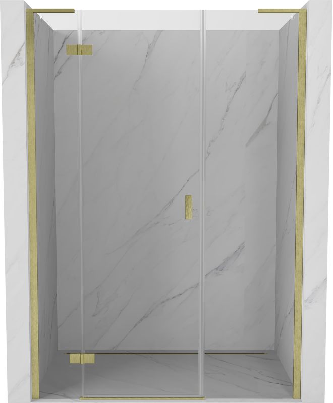 Drzwi prysznicowe uchylne Mexen Mist-H L złoty szczotkowany 140 cm 1 szt