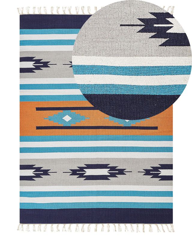 Dywan bawełniany kilim 140 x 200 cm wielokolorowy Noratus 1 szt.