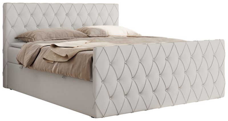Łóżko kontynentalne MKS Meble MIREN DUO 160x200 H4 Biały ecoskóra 1szt.