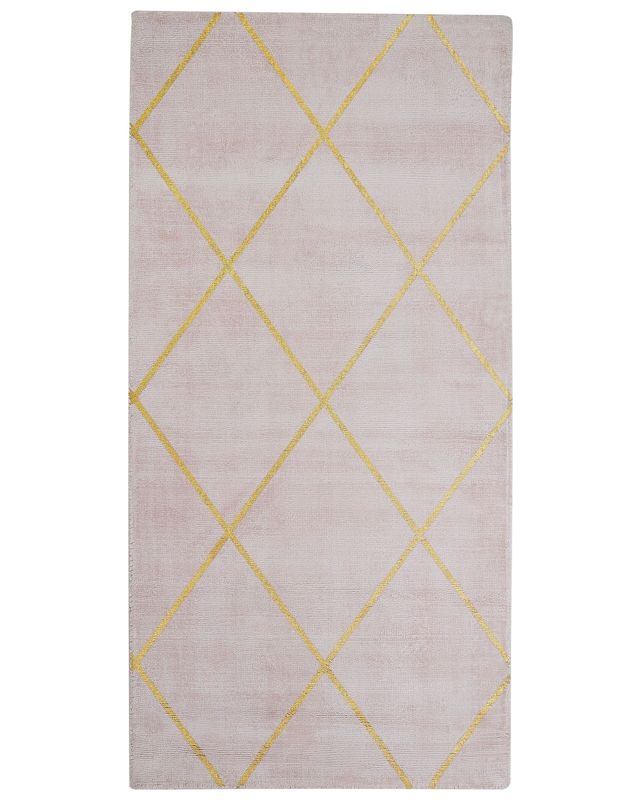Dywan z wiskozy 80 x 150 cm różowy Atike 1 szt.