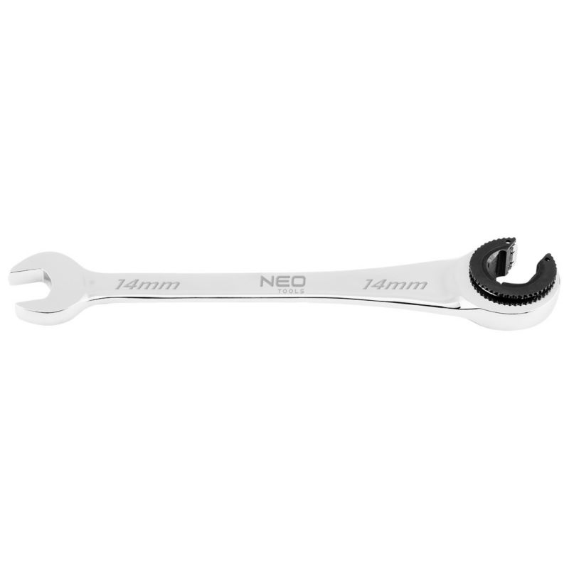 Klucz płasko-oczkowy NEO TOOLS rozcięty z grzechotką, 14 mm 1 szt