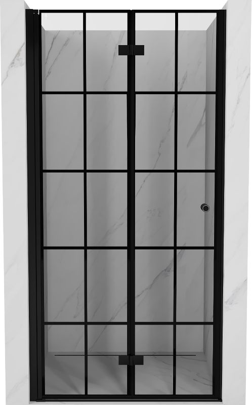Drzwi prysznicowe składane Mexen Mist-F czarne kratka 80x200cm 1 szt