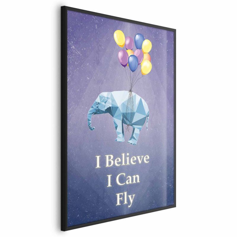 Plakat Artgeist Latający słoń 21x30 cm z ramą czarną 1 szt