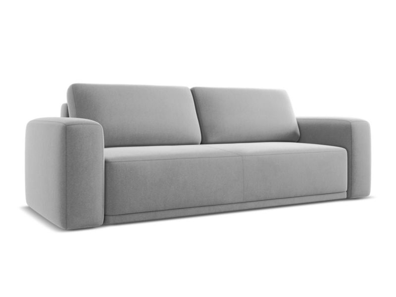 Kanapa 3-osobowa z funkcją spania Makamii Kaila z tkaniny welwetowej 242x100 cm szary 1 szt.