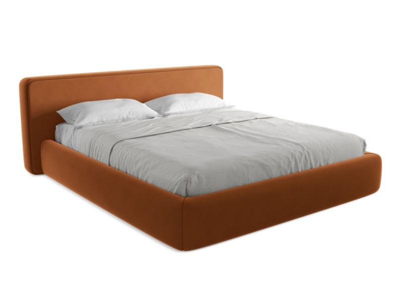 Łóżko Makamii Kiana z weluru 160x200 terakota 1 szt.