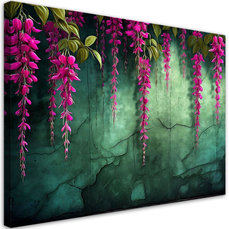 Obraz do salonu sypialni Feeby Wiszące Kwiaty Różowy 60x40 cm 1szt