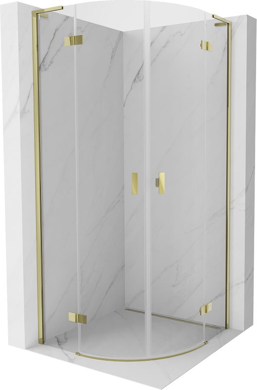 Kabina prysznicowa półokrągła Mexen Mist L złota 90x90 cm - 8A33L-090-090-50-00 1 szt.