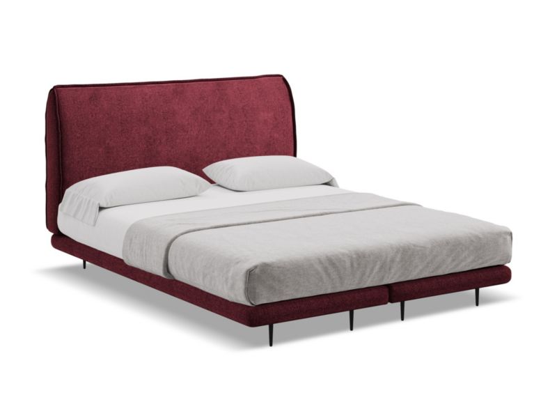 Łóżko Makamii Halia z tkaniny szenilowej 160x200 bordo 1 szt.