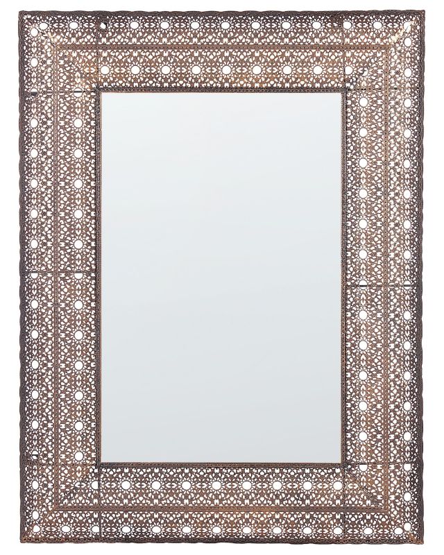 Lustro ścienne Dehradun 69 cm 90 cm Metal Miedziany 1 szt.