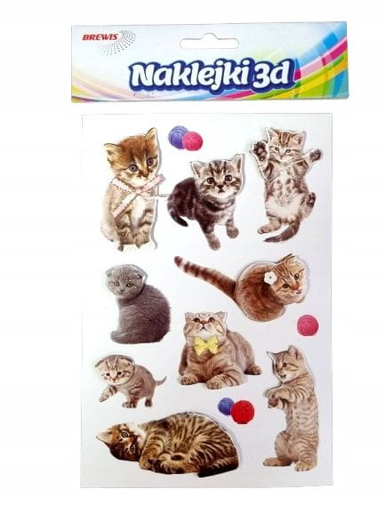 NAKLEJKI 3D KOTY