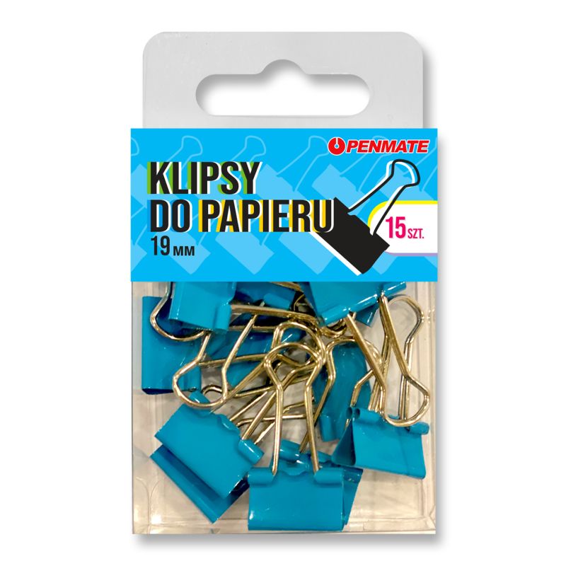 Penmate Klipsy do papieru 19 mm Kolor jasnoniebieskie