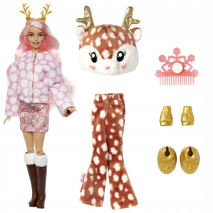 Lalka Barbie Cutie Reveal - Lalka Jelonek Zimowa Kraina HJL61