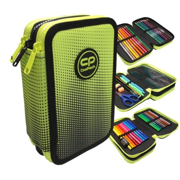 Coolpack Piórnik potrójny Jumper 3 z wyposażeniem GRADIENT LEMON