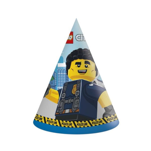 Czapeczki papierowe Lego City, 6 sztuk