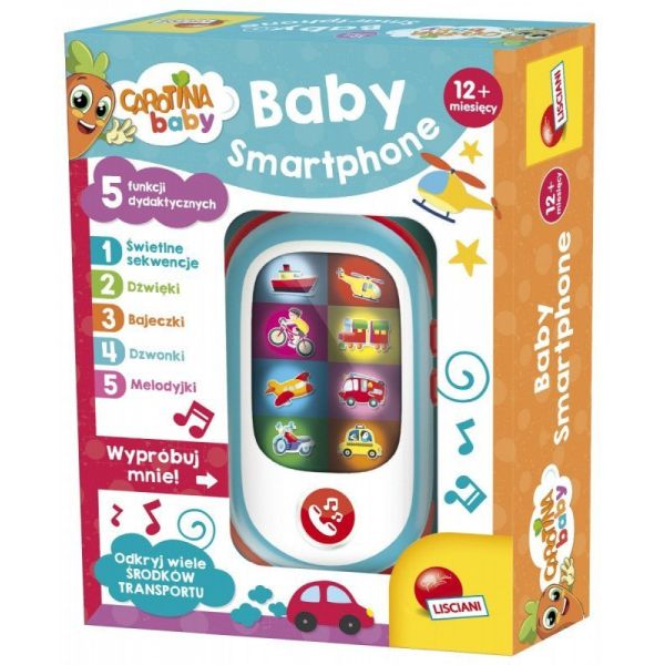 Smartfon z 5 funkcjami Dydaktycznymi Carotina Baby Lisciani