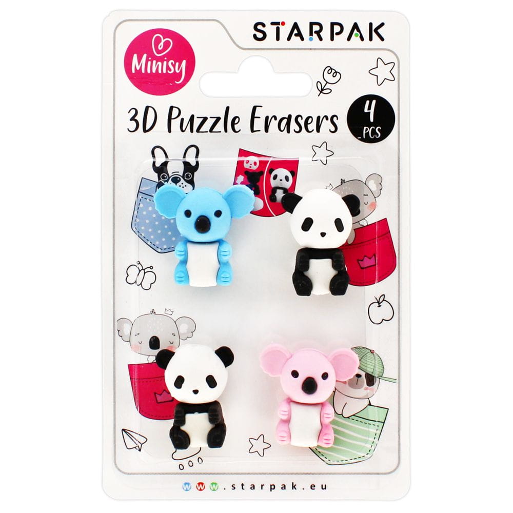 Gumka do mazania 3D puzzle 4 sztuki Minisy Starpak