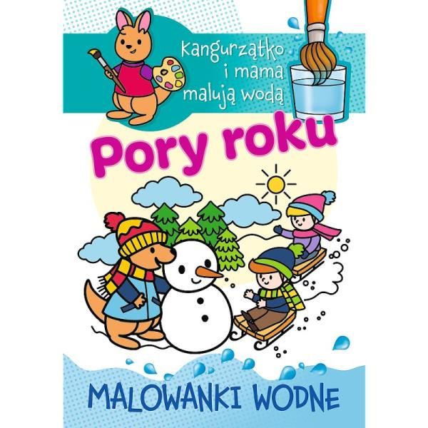 Kangurzątko i mama malują wodą. Malowanki wodne. Pory roku3