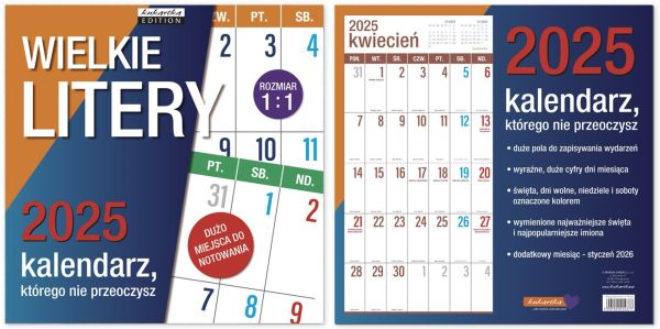 KALENDARZ CLASSIC Q WIELKIE LITERY