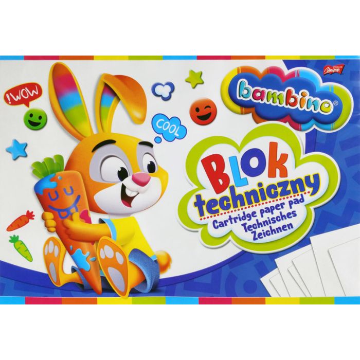 Bambino Blok techniczny A3- białe kartki 190g