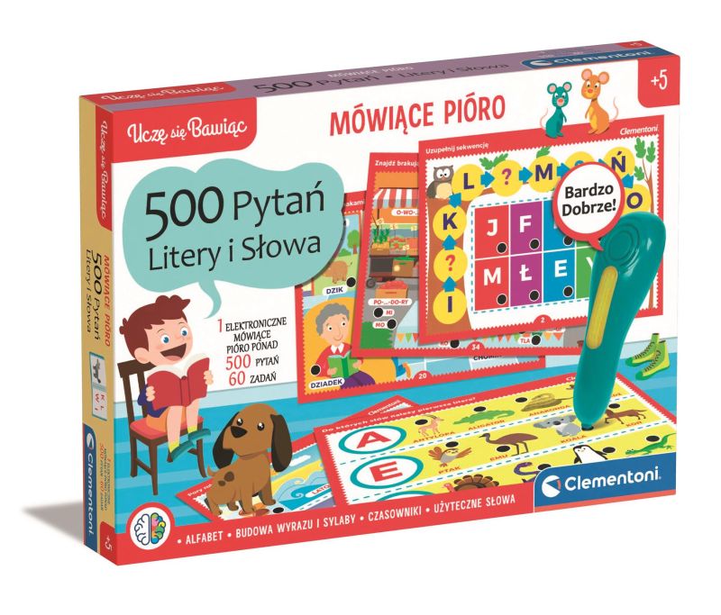 Mówiące Pióro 500 pytań Litery i Słowa Clementoni