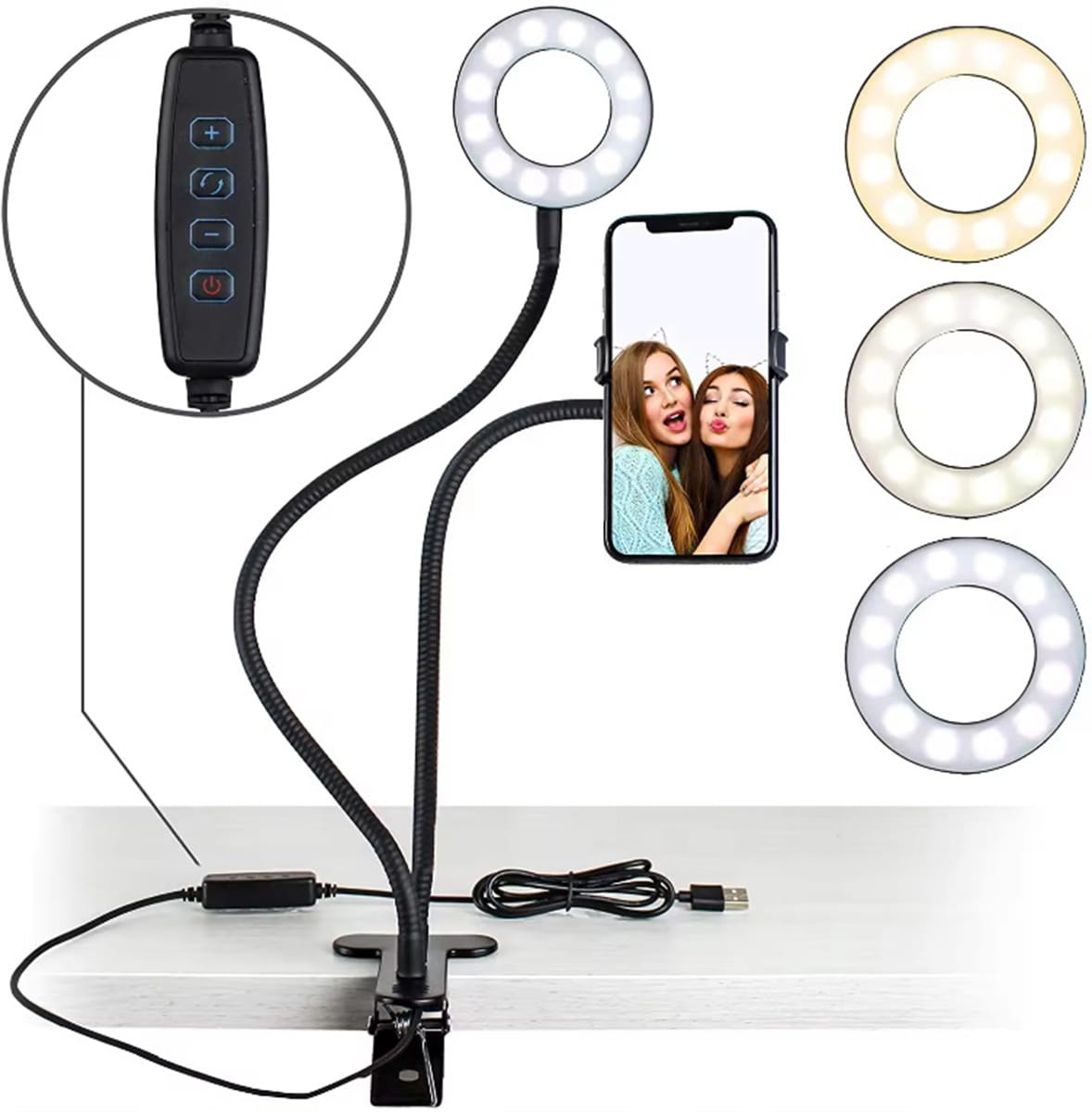 Lampa pierścieniowa VLOG ZD67F uchwyt klips - Henryx24