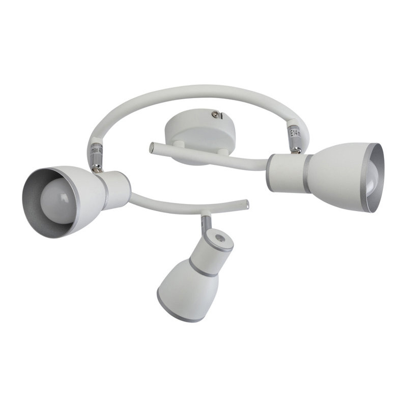 Lampa sufitowa biała/chrom spirala 3xE14 Fido