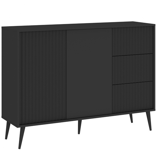 Dwudrzwiowa komoda do salonu 135cm z szufladami antracyt BELLUNO