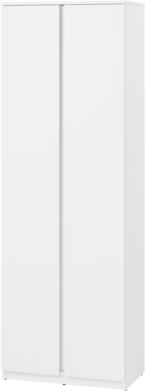 Dwudrzwiowa biała szafa do przedpokoju 68 cm z półkami SIMPLY