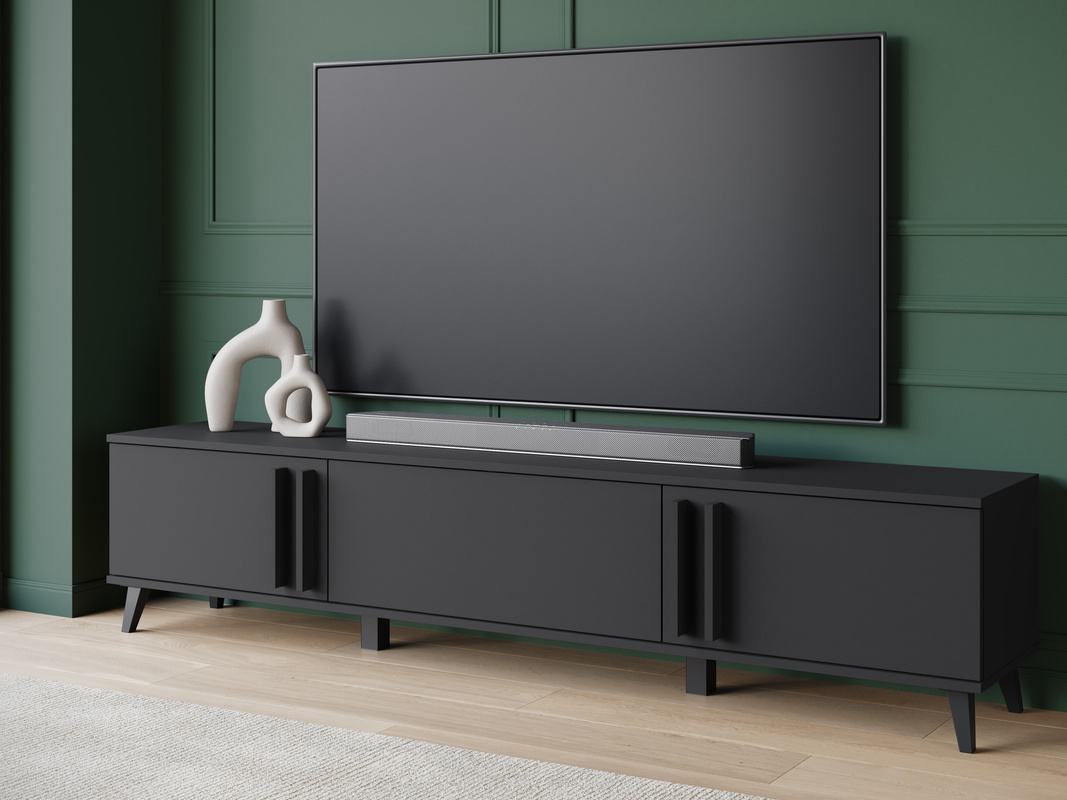 Szafka RTV pod telewizor 180 cm HOMELY czarny grafit