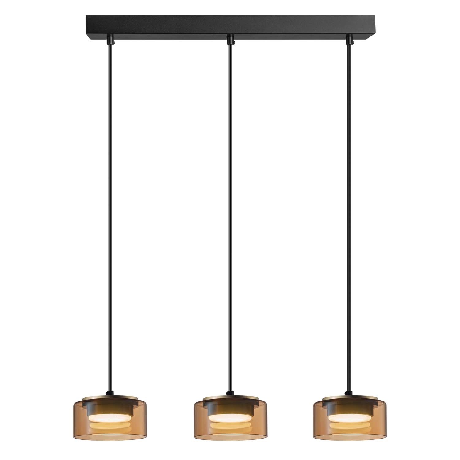 Goldlux Lampa wiszaca glass Ofelia 3x max. 10W GX53 klosze bursztynowe