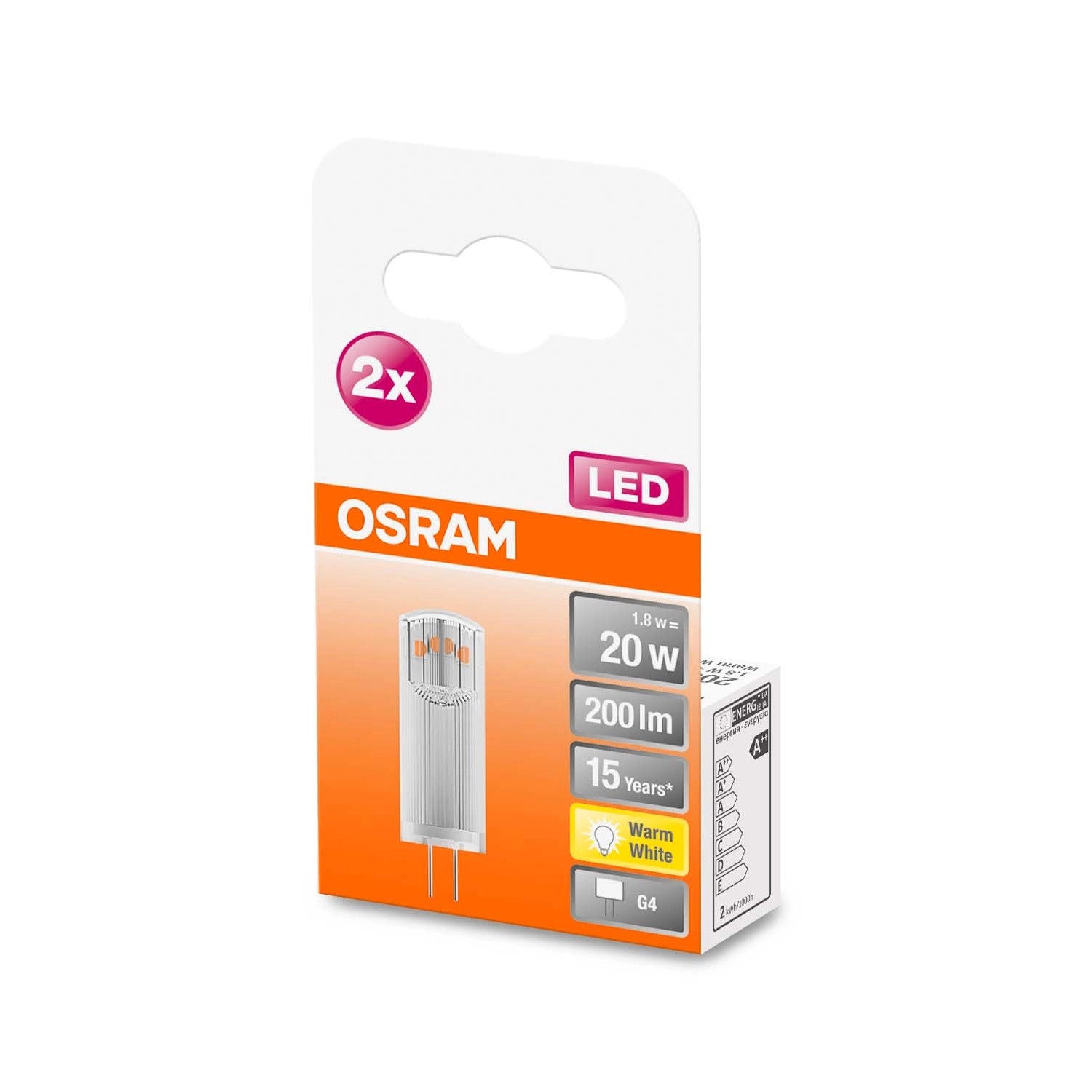 Osram Żarówka LED PIN 1,8W G4 200 lm 2700K 2 szt.