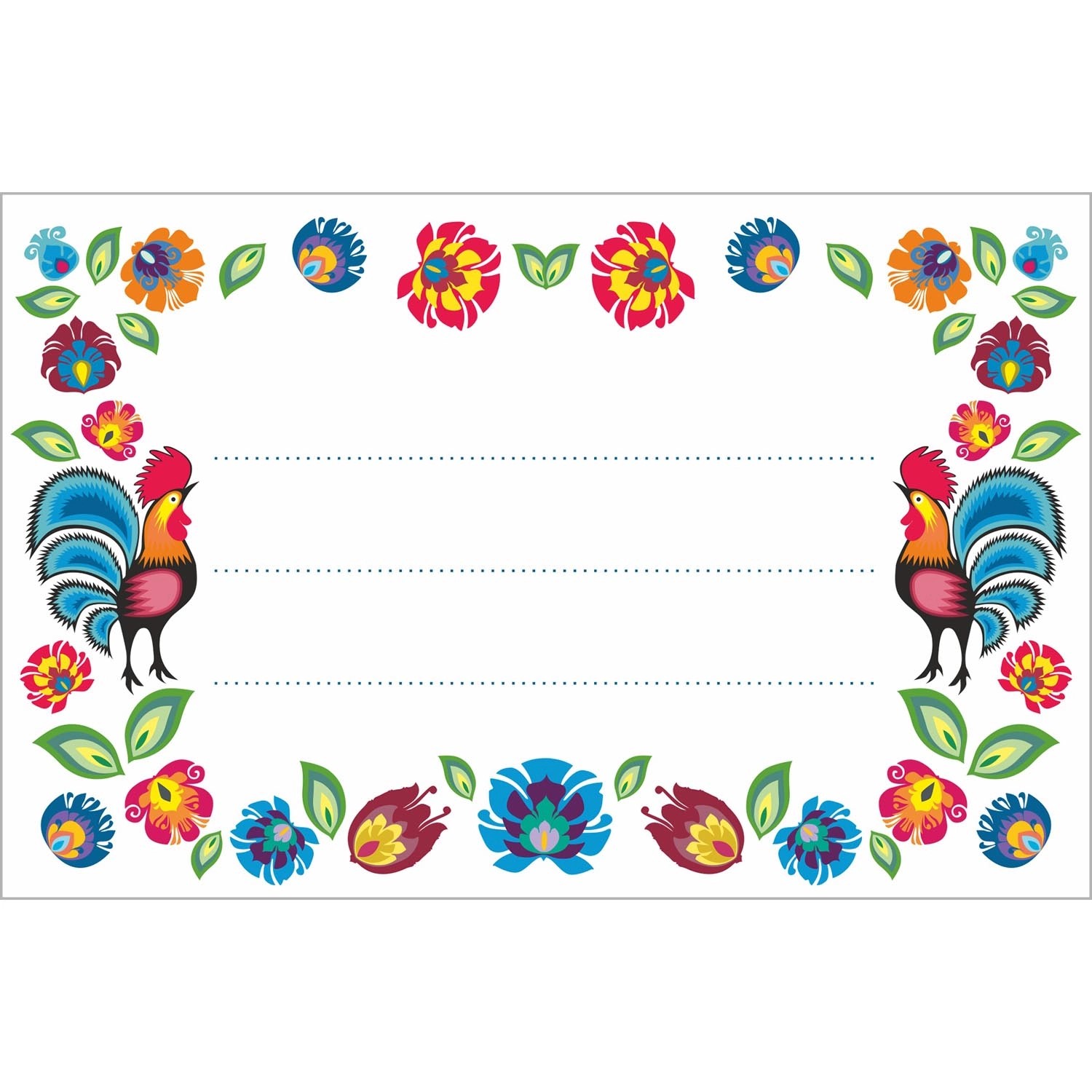 Etykieta samoprzylepna Folklor - 20 szt.