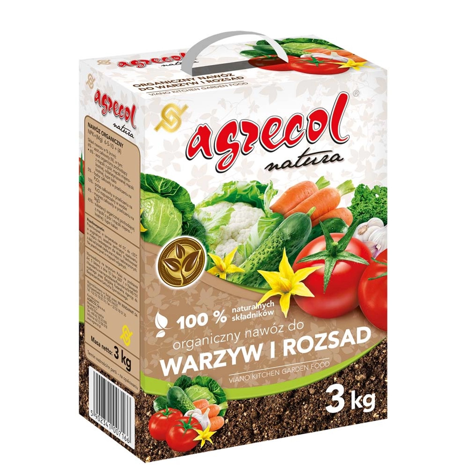 Agrecol Nawóz organiczny do warzyw i rozsad 3 kg.