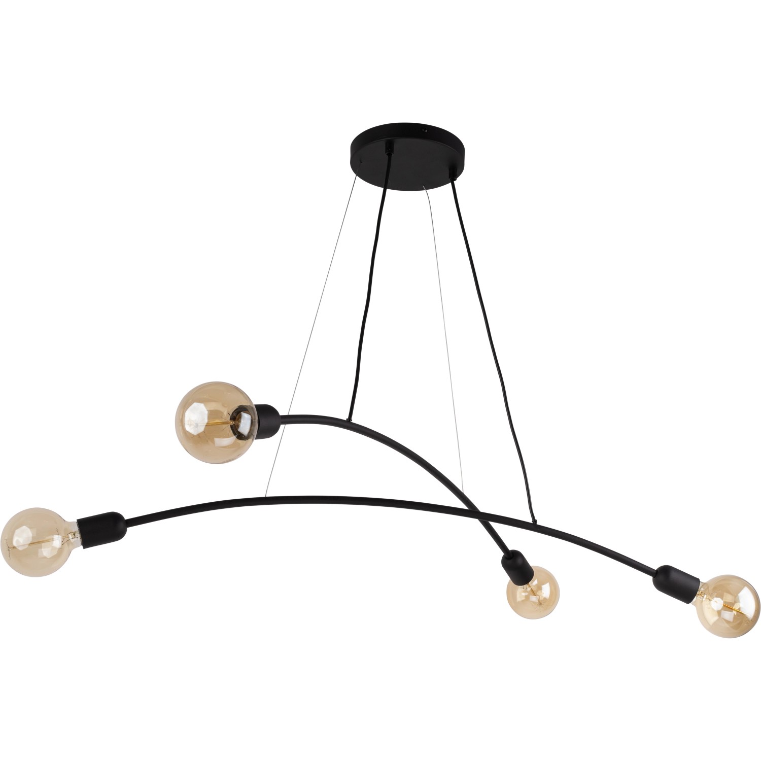 TK Lighting Lampa wisząca HELIX BLACK czarna 4xE27
