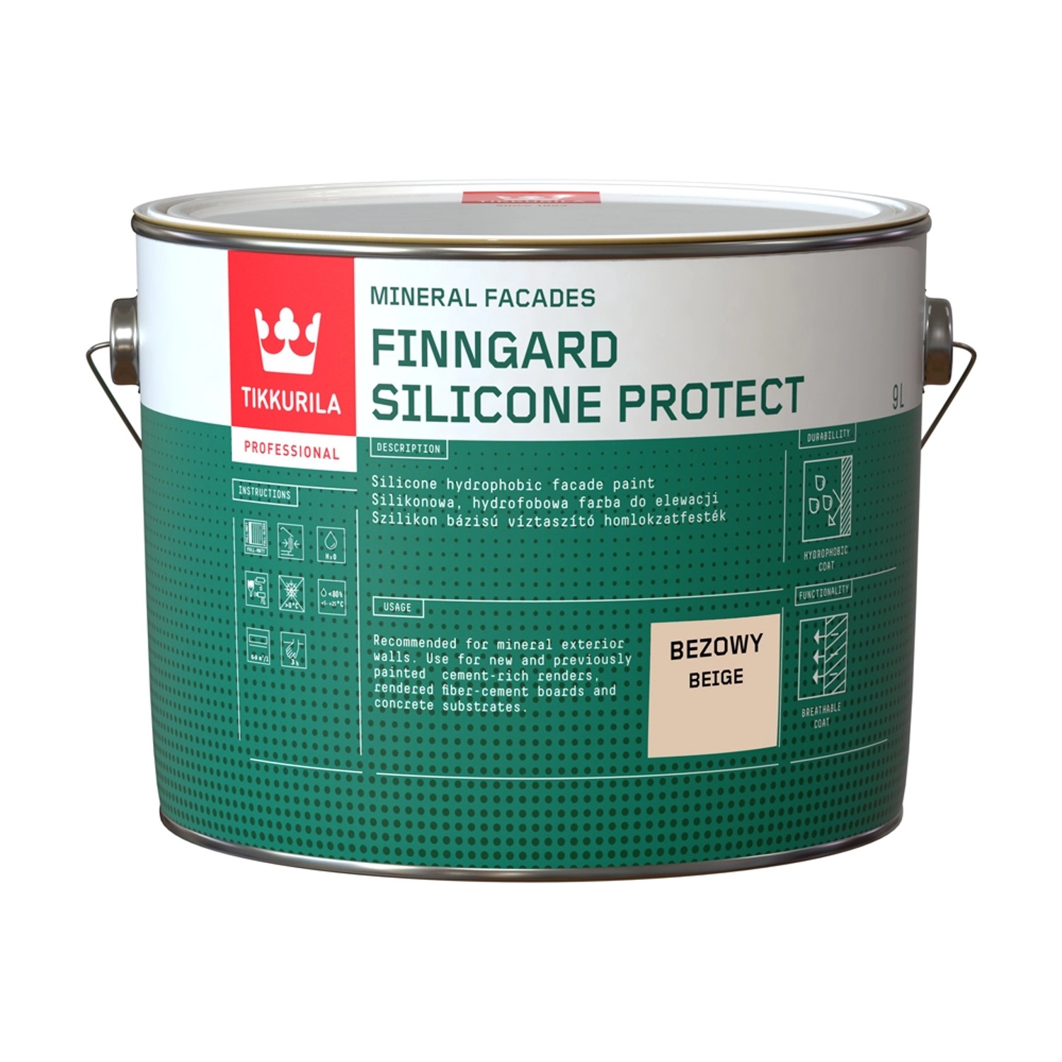 Farba elewacyjna Tikkurila Finngard Silicone Protect 9 l beżowy