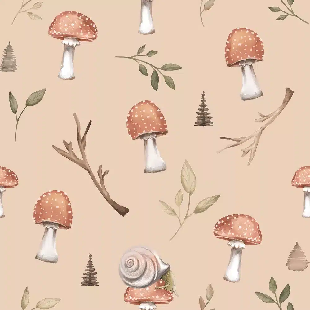 Tapeta Forest Story Pattern 3 na beżu BW