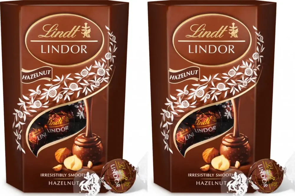 2x Praliny Lindt Lindor Orzech laskowy, czekoladowy z nadzieniem orzechowym, 200g