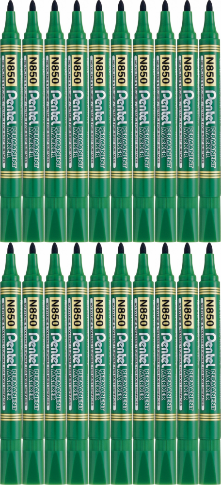 20x Marker permanentny Pentel N850, okrągła, 4.5mm, zielony