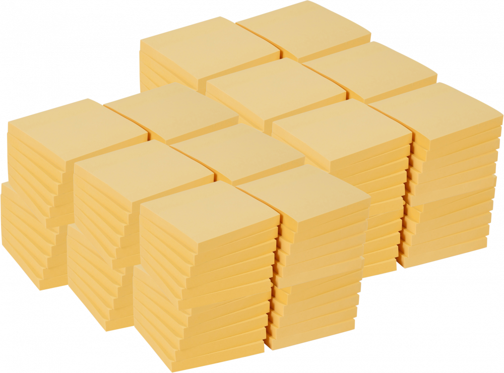 12x Karteczki samoprzylepne Viking, 76x76mm, 12x100 kartek, żółty pastelowy