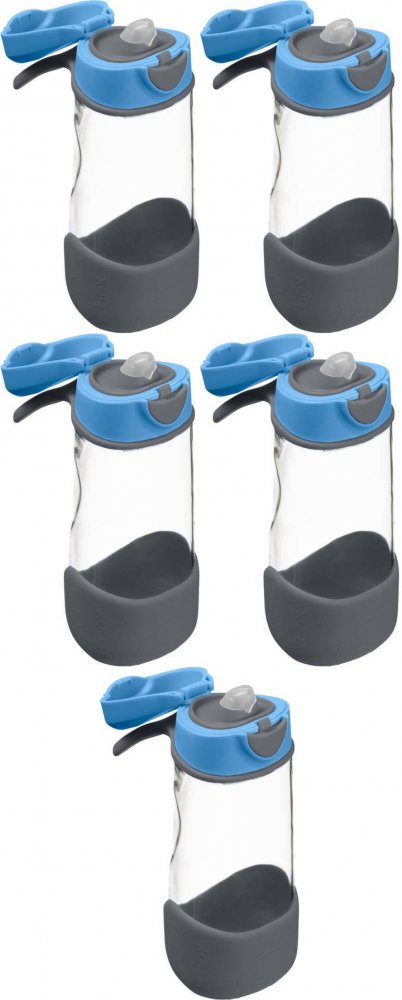 5x Bidon na wodę B.Box, z ustnikiem, tritan, 450 ml, Blue Slate