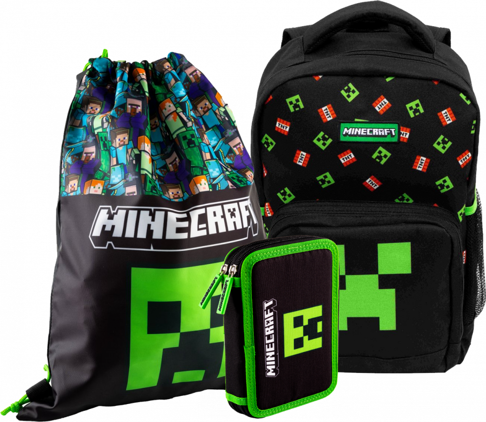 Zestaw: Plecak Minecraft TNT + piórnik + worek na buty Astra Minecraft