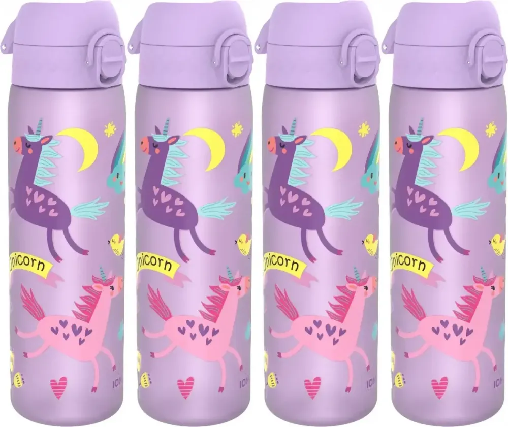 4x Bidon ION8 Unicorns, recyclon/tritan, 500ml, fioletowy